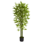 Nearly Natural Bamboo 60inH Plastic UV Resistant Indoor/Outdoor Tree, 60inH x 30inW x 30inD, Green