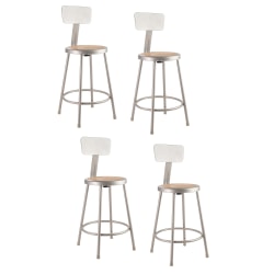 Flash Furniture Dana Commercial-Grade Modern Counter Stools, White/Natural, Set Of 2 Stools