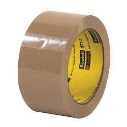 3M 371 Carton Sealing Tape, 2in x 55 Yd., Tan, Case Of 36