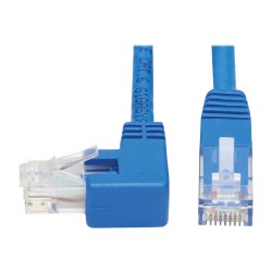 Tripp Lite N204-015-BL-LA Left-Angle Cat6 Ethernet Cable - 15 ft., M/M, Blue - First End: 1 x RJ-45 Male Network - Second End: 1 x RJ-45 Male Network - 1 Gbit/s - Patch Cable - Gold Plated Contact - 24 AWG - Blue