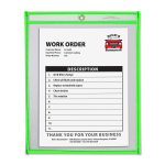 C-Line Neon Color Stitched Shop Ticket Holder, 9in x 12in, Neon Green