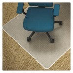 Lorell Rolled Low Pile Studded Chair Mat, 45in x 53in, Wide Lip