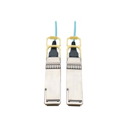 Tripp Lite QSFP28 to QSFP28 Active Optical Cable - 100GbE, AOC, M/M, Aqua, 1 m (3 ft.) - 3.30 ft Fiber Optic Network Cable for Switch, Server, Router, Network Device - Aqua