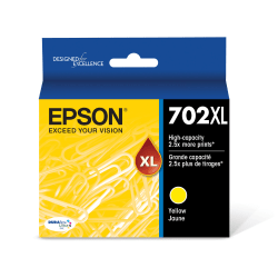 Epson 702XL DuraBrite Ultra High-Yield Yellow Ink Cartridge, T702XL420-S