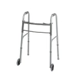 Medline Guardian Adult 2-Button Folding Walkers, 5in Wheels, 32 - 38in, Case Of 4