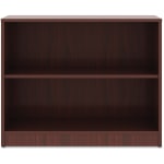 Lorell 30inH 2-Shelf Bookcase, Mahogany