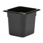 Cambro Camwear GN 1/6 Size 6in Food Pans, 6inH x 6-3/8inW x 7inD, Black, Set Of 6 Pans