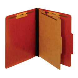 Pendaflex Pressboard Moisture-Resistant Classification Folders, 1 3/4in Expansion, Letter Size, Red, Box Of 10 Folders