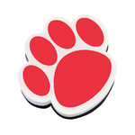 Ashley Productions Magnetic Whiteboard Erasers, 3 3/4in, Red Paw, Pack Of 6