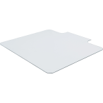 Lorell 45in x 53in Glass Chair Mat With Lip, Clear