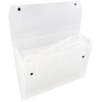 JAM Paper 6-Pocket Expanding File With Snap Closure, 1in Expansion, 9in x 13in, Clear