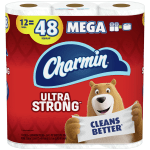 Charmin Ultra Strong 2-Ply Toilet Paper Mega Rolls, 286 Sheets Per Roll, Case Of 12 Rolls