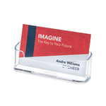 Deflecto Single-Compartment Business Card Holder, 50-Card Capacity, Clear