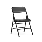 Flash Furniture HERCULES Vinyl Curved Triple-Braced Folding Chair, Black