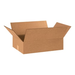 Partners Brand Flat Corrugated Boxes, 18in x 12in x 5in, Kraft, Pack Of 25