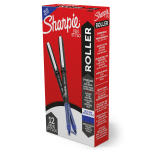 Sharpie Rollerball Pen, Needle Point, 0.5mm, Blue Ink, Pack Of 12