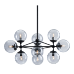 Zuo Modern Belfast Ceiling Lamp, 16 1/2inW, Clear/Black