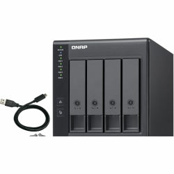 QNAP TR-004 USB 3.0 RAID - 4 x HDD Supported - Serial ATA/600 Controller - RAID Supported 0, 1, 5, 10, JBOD - 4 x Total Bays - 4 x 3.5in Bay - 1 USB Port(s) - 1 USB 3.0 Port(s) - Desktop