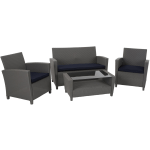 COSCO Malmo Outdoor 4-Piece Conversation Set, Gray/Navy