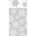 Amscan Christmas Shining Season Plastic Table Covers, 54in x 84in, Silver, 3 Covers Per Pack, Case Of 2 Packs