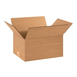 Partners Brand Multi-Depth Corrugated Boxes, 12in x 9in x 6in, Kraft Pack Of 25