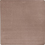 Joy Carpets Kid Essentials Solid Color Square Area Rug, Endurance, 6ft x 6ft, Taupe