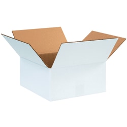 Partners Brand White Corrugated Boxes, 12in x 12in x 6in, Pack Of 25