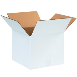 Partners Brand White Corrugated Boxes, 12in x 12in x 10in, Pack Of 25