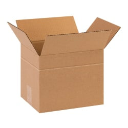 Partners Brand Multi-Depth Corrugated Boxes, 10in x 8in x 8in, Scored 6in, Kraft, Pack Of 25