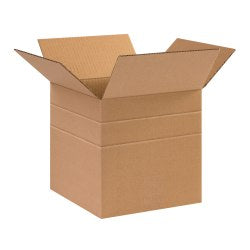 Partners Brand Multi-Depth Corrugated Boxes, 10in x 10in x 10in, Scored 8in, 6in, Kraft, Pack Of 25