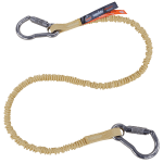 Ergodyne Squids 3121 Standard Aramid Tool Lanyard, Dual Stainless-Steel Carabiner, 38in, Yellow