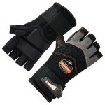 Ergodyne ProFlex 910 Half-Finger Impact Gloves With WristSupport, Extra Large, Black