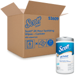 Scott 24-Hour Sanitizing Wipes, White, 75 Sheets Per Pack, Case Of 6 Packs