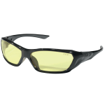 ForceFlex Protective Eyewear, Amber Lens, Duramass Hard Coat, Black Frame