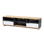 Baxton Studio Mid-Century Modern 2-Drawer Wood TV Stand, Multicolor