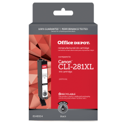 Office Depot Brand Remanufactured High-Yield Black Inkjet Cartridge Replacement For Canon CLI-281XL, OD281XLB