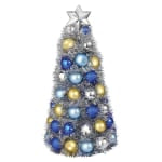 Amscan Chrismukkah Metallic Bulb Tree, 11-3/4in x 5-1/4in, Gold/Silver/Blue