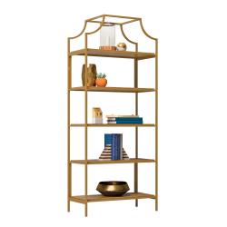 Sauder International Lux 71inH 5-Shelf Bookcase, Sindoori Mango