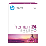 HP Premium24 Laser Paper, Smooth, White, Letter Size (8 1/2in x 11in), Ream Of 500 Sheets, 24 Lb, 100 Brightness