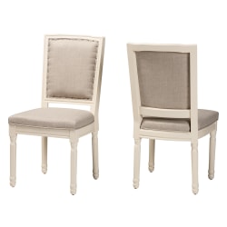 Baxton Studio Louis Dining Chairs, Beige/Black, Set Of 2 Chairs