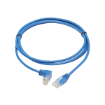 Tripp Lite Cat6 Ethernet Cable Down Right Angled Slim Molded M/M Blue 7ft - First End: 1 x RJ-45 Male Network - Second End: 1 x RJ-45 Male Network - 1 Gbit/s - Patch Cable - Gold Plated Contact - 28 AWG - Blue