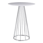 LumiSource Canary Counter Table, 36inH x 27inW x 27inD, White/Chrome