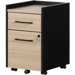 South Shore Kozack 15-1/2inW x 18-1/4inD Lateral 2-Drawer Mobile File Cabinet, Soft Elm/Matte Black