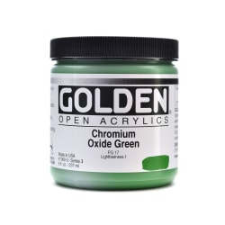 Golden OPEN Acrylic Paint, 8 Oz Jar, Cerulean Blue Chromium