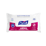 Purell Foodservice Surface Sanitizing Wipes, Fragrance Free, 7-7/16in x 9in, White, Flowpack Of 72 Wipes