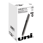 uni-ball Roller Micro Pens, Micro Point, 0.5 mm, Black Barrel, Black Ink, Pack Of 36