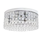 Lalia Home Glam 2-Light Round Flush-Mount Light, Chrome/Crystal