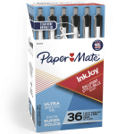 Paper Mate InkJoy 300 RT Retractable Pens, Medium Point, 1.0 mm, Clear Barrel, Black Ink, Pack Of 36