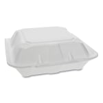 Pactiv Evergreen Foam Hinged Lid Containers, 9-3/16in x 9in x 3-1/4in, White, Carton Of 150 Containers