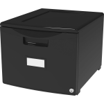 Storex Stackable File Drawer, 12-13/16inH x 14-13/16inW x 18-5/16inL, Black